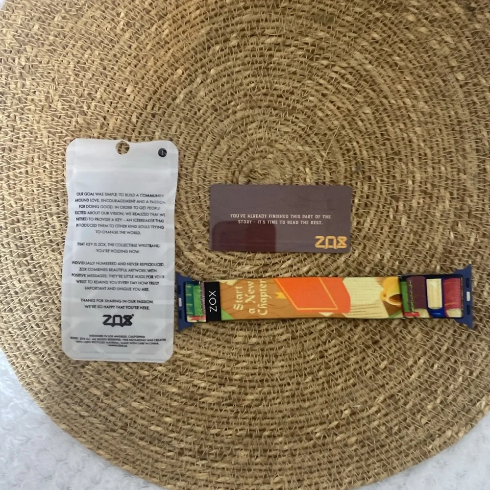 Zox watch band multi color with books